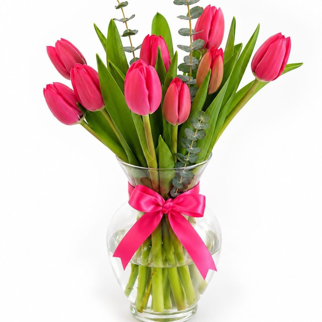 Florero de 10 tulipanes - Imagen 1