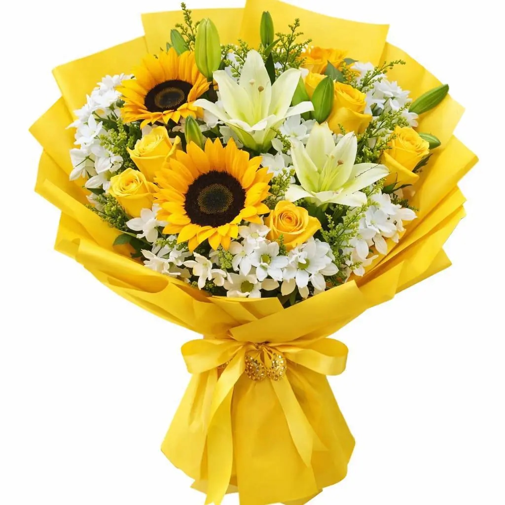 RAMO DE GIRASOL ROSA Y LILIUM
