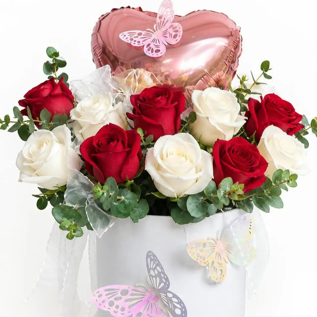 Box de rosas corazón