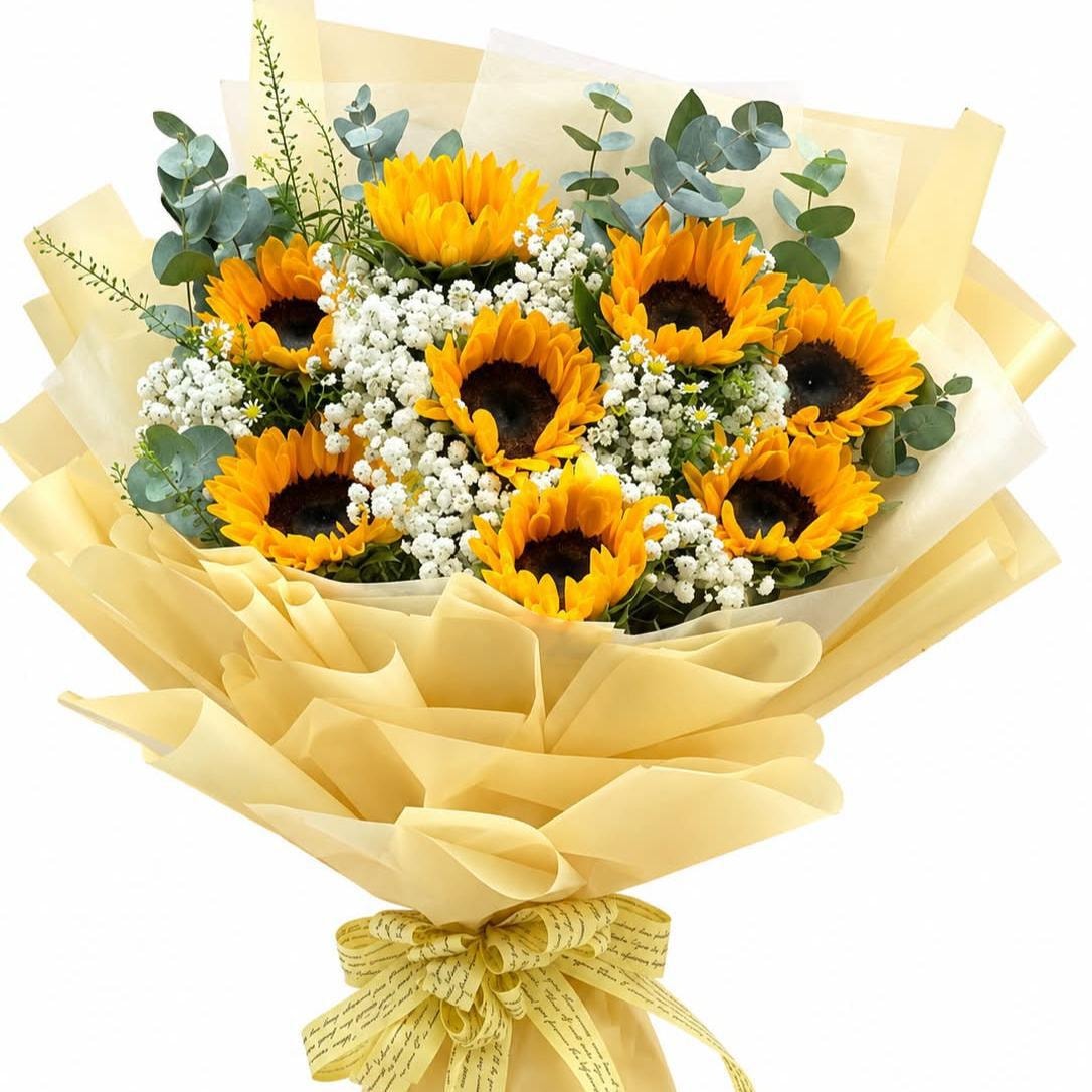 RAMO DE 8 GIRASOLES - Imagen 1