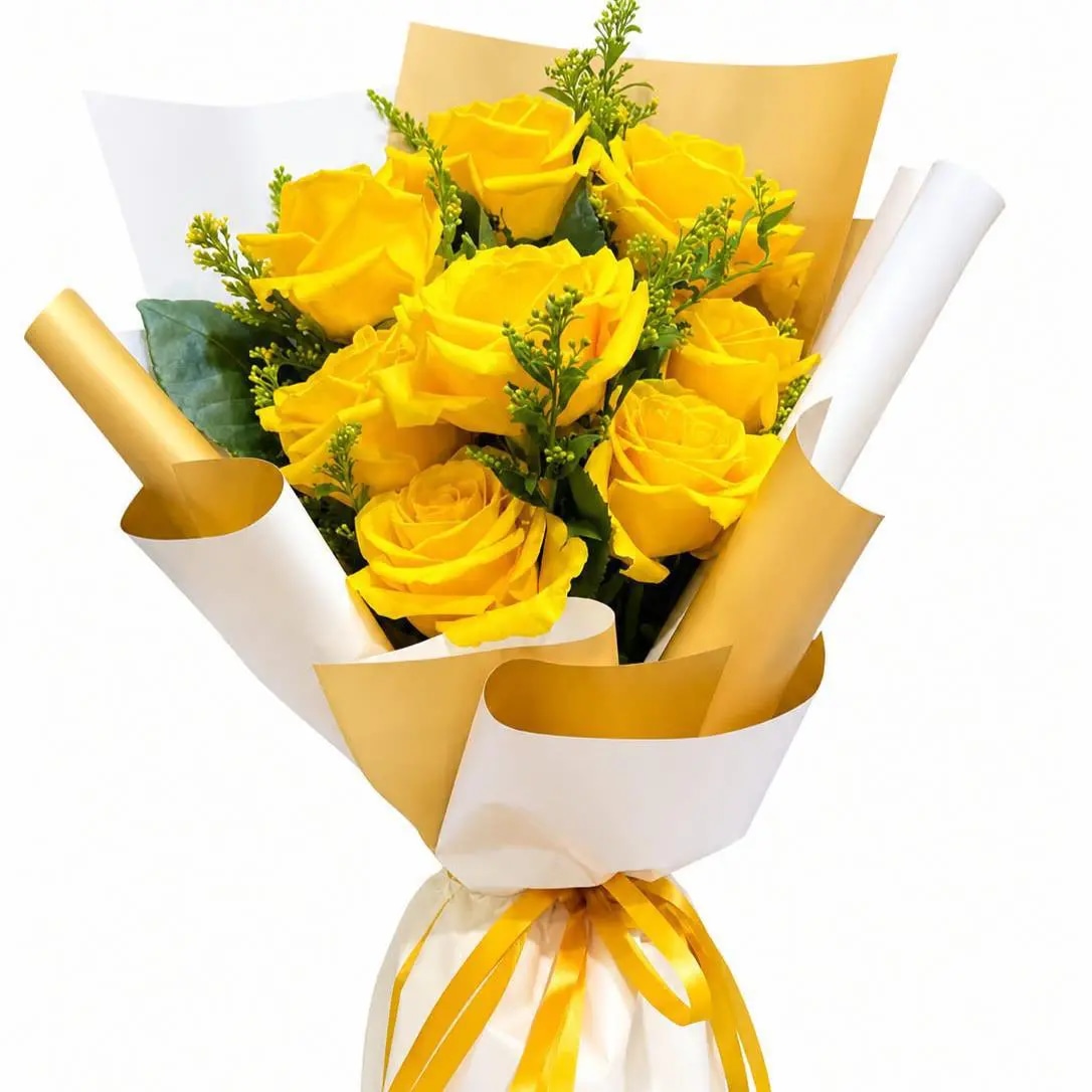 RAMO DE 8 ROSAS AMARILLAS