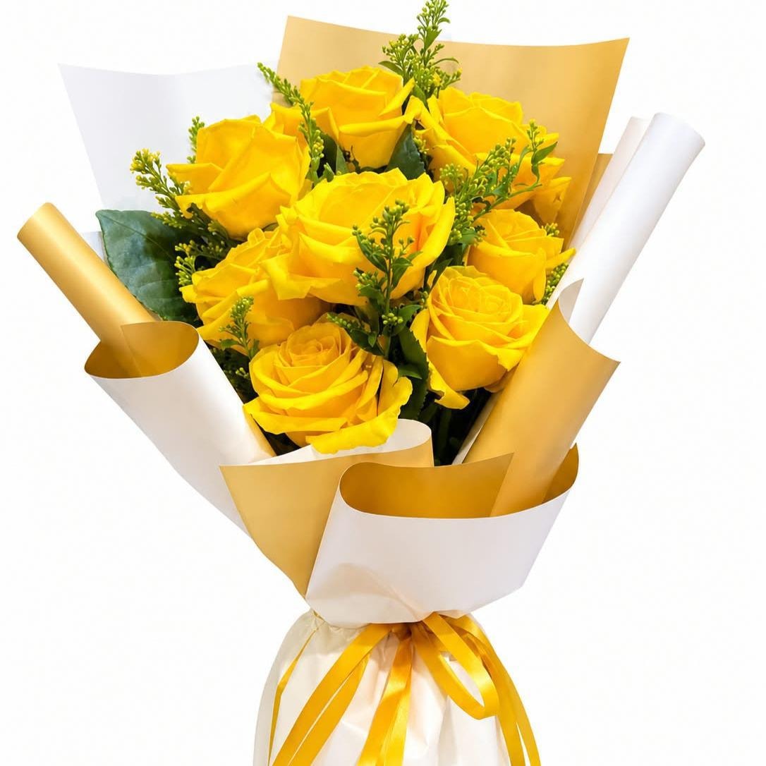 RAMO DE 8 ROSAS AMARILLAS - Imagen 1