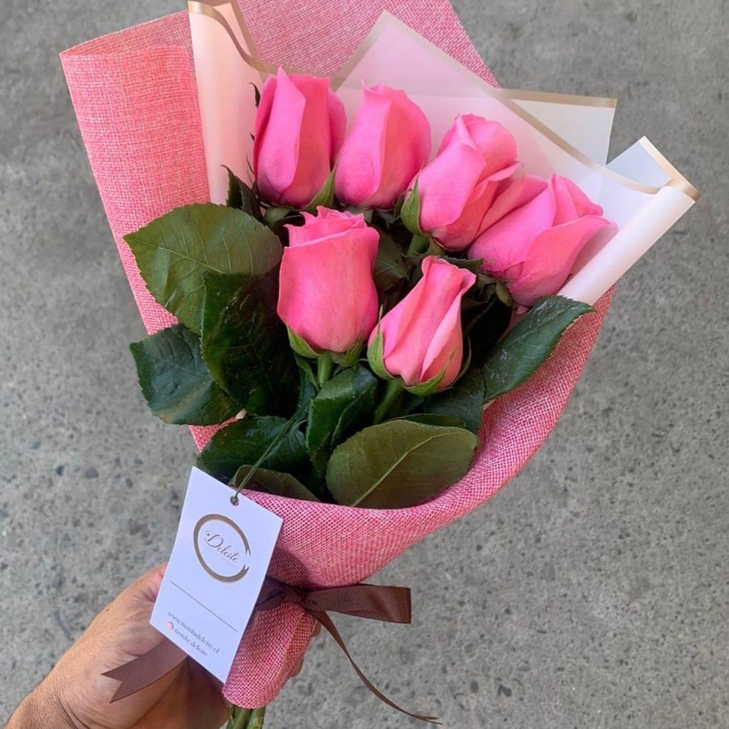 Ramo 6 Rosas rosadas - Imagen 1