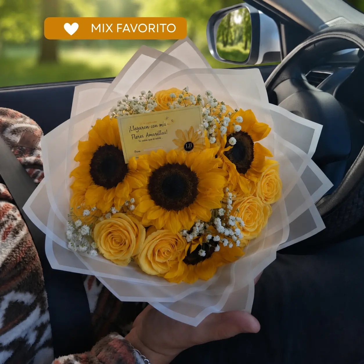 Contigo Todo Florece 🌻 | Mix de Girasoles & Rosas Naturales