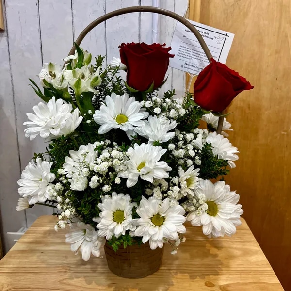 Guia de luz - Canasta Floral pequeña de condolencias