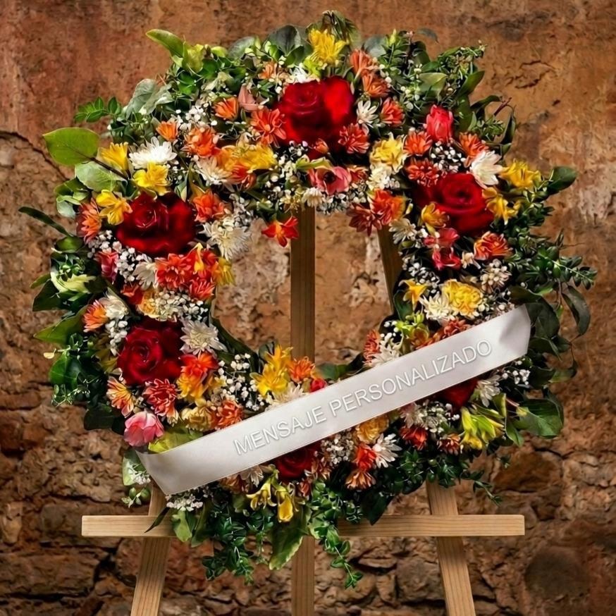 Gran Corona de Condolencias Incluye cinta y Atril - Imagen 1