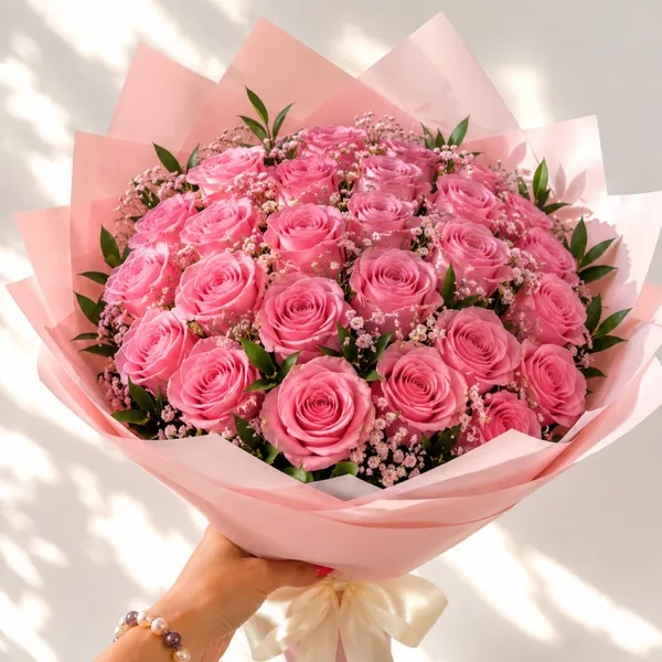 Ramo de 24 Rosas Rosadas