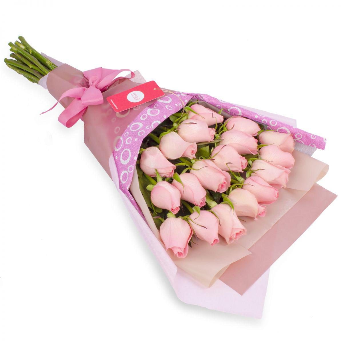 Amparo en Ramo - Ramo extendido 18 rosas ecuatoriana rosado - Imagen 1