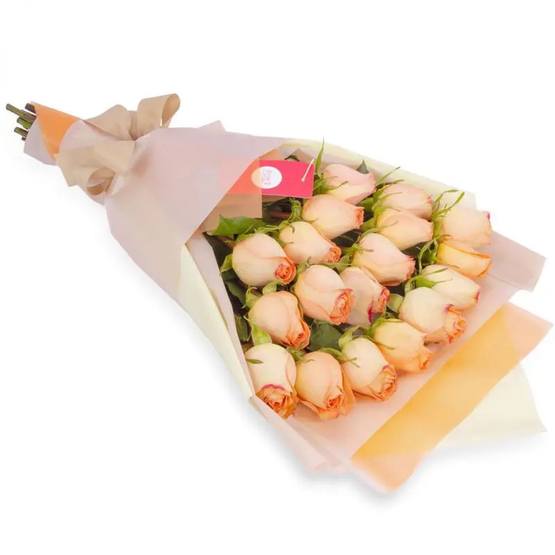 Amparo en Ramo - Ramo extendido 18 rosas ecuatoriana damasco