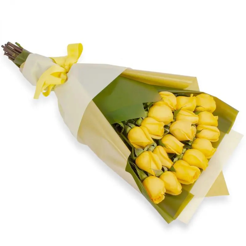 Amparo en Ramo - Ramo extendido 18 rosas amarillo