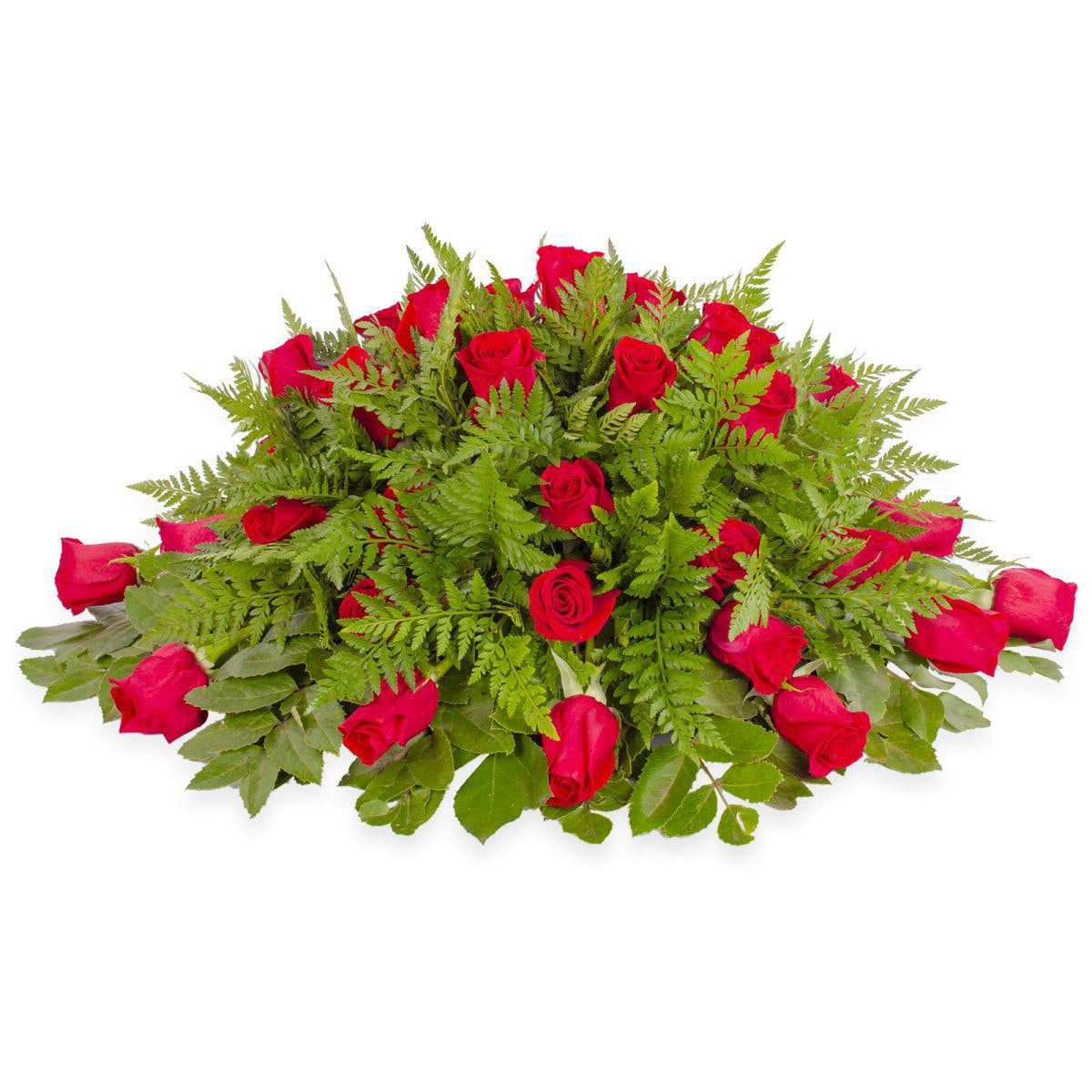 Consuelo Rojo - cubre urna con 40 rosas ecuatorianas rojo - Imagen 1