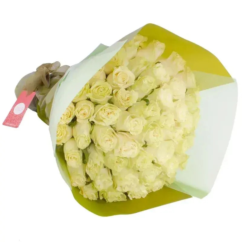 Ramo circular con 50 rosas blancas - Imagen 1