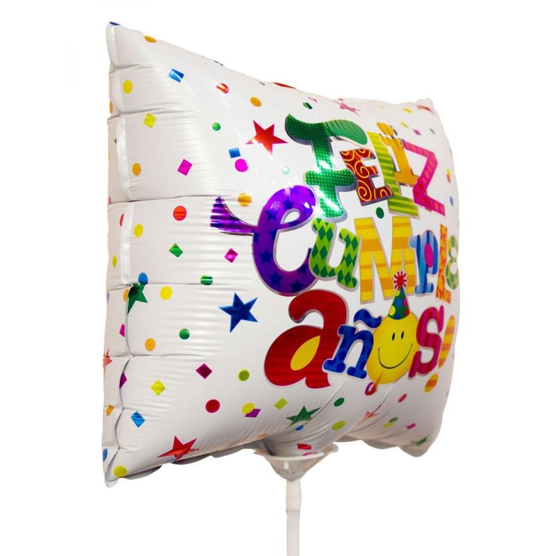 Globo Feliz Cumpleaños Cuadrangular - Imagen 3