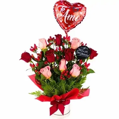 San Valentín mix Rosado Rojo