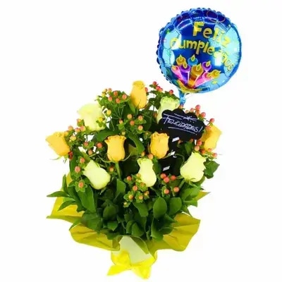 Fiesta de Rosas blanco y amarillo