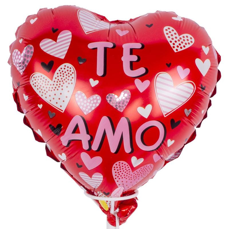 Globo Te amo corazón rosado y rojo 22cm - Imagen 1