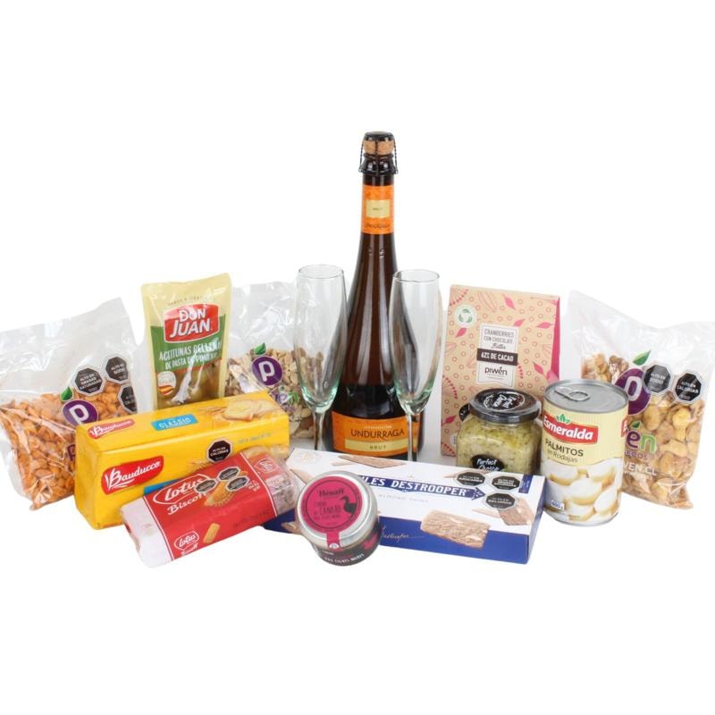 Set de Regalo Celebración - Canasto de mimbre con espumante, - Imagen 4