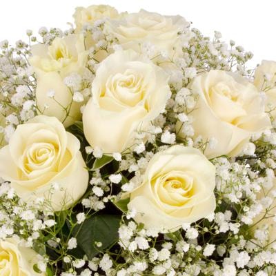 María Rosas Blanca - Arreglo floral con 18 rosas blancas y g - Imagen 3