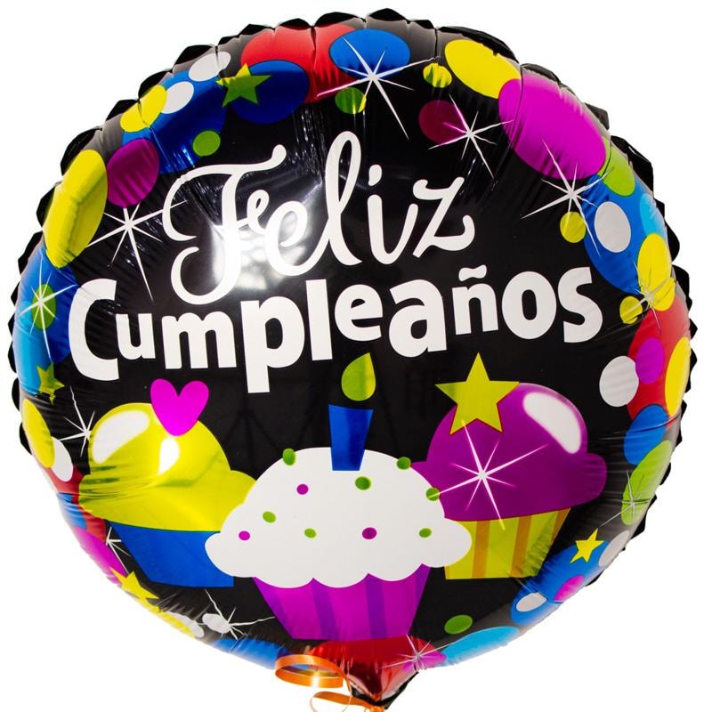 Globo Feliz Cumpleaños Cupcakes 35 cm - Imagen 1