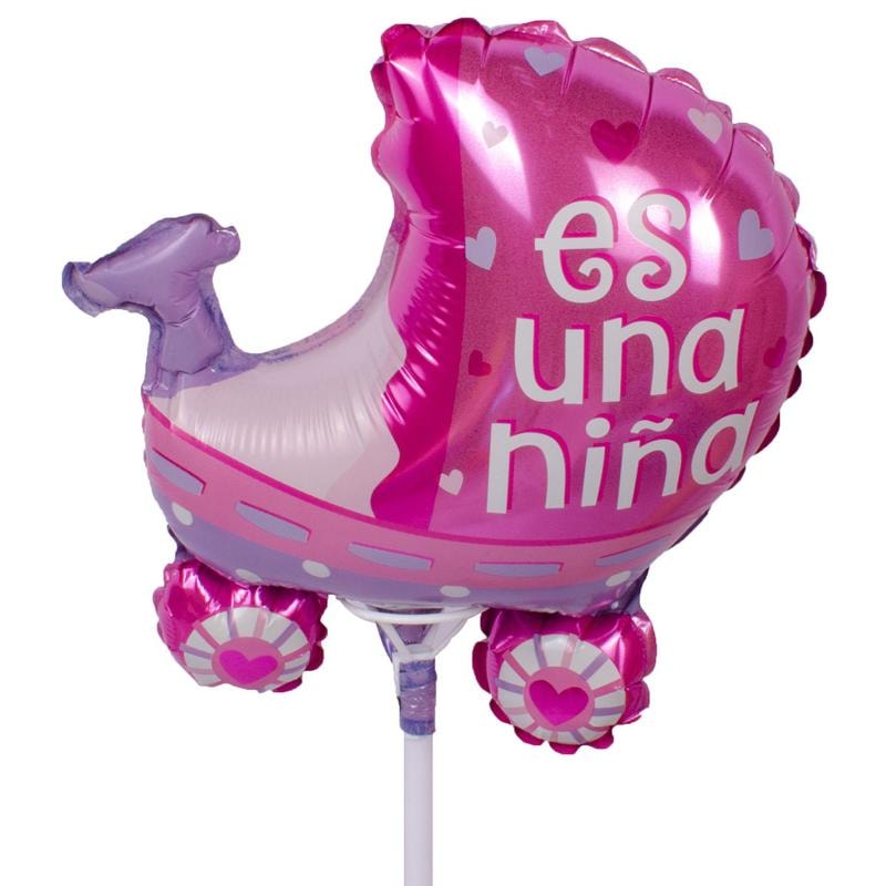 Globo coche es una niña 22cm - Imagen 1