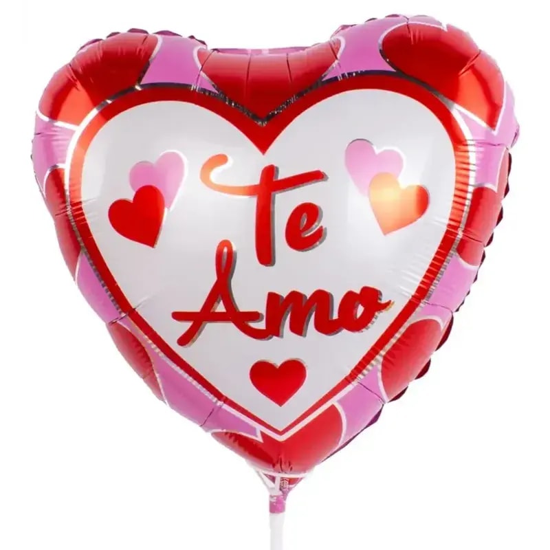 Globo Te Amo rosado rojo 38cm - Imagen 1