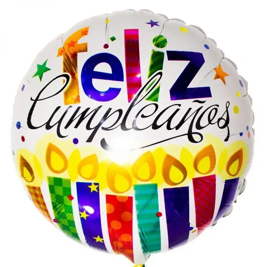 Globo Feliz Cumpleaños Velitas 35 cm - Imagen 1