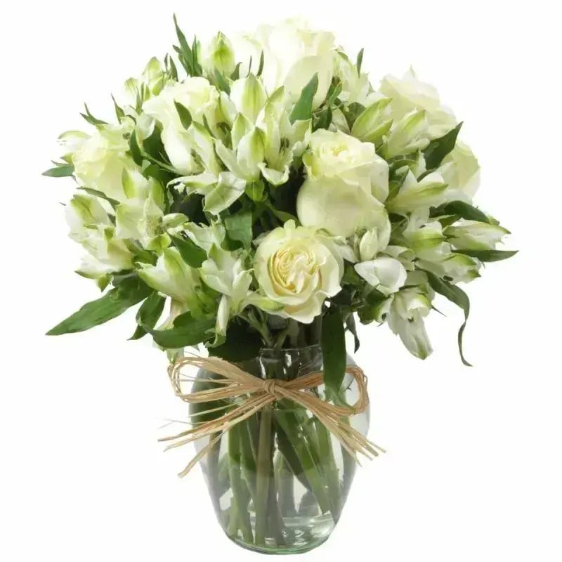 Amor Blanco en Anfora con 9 rosas - Imagen 1