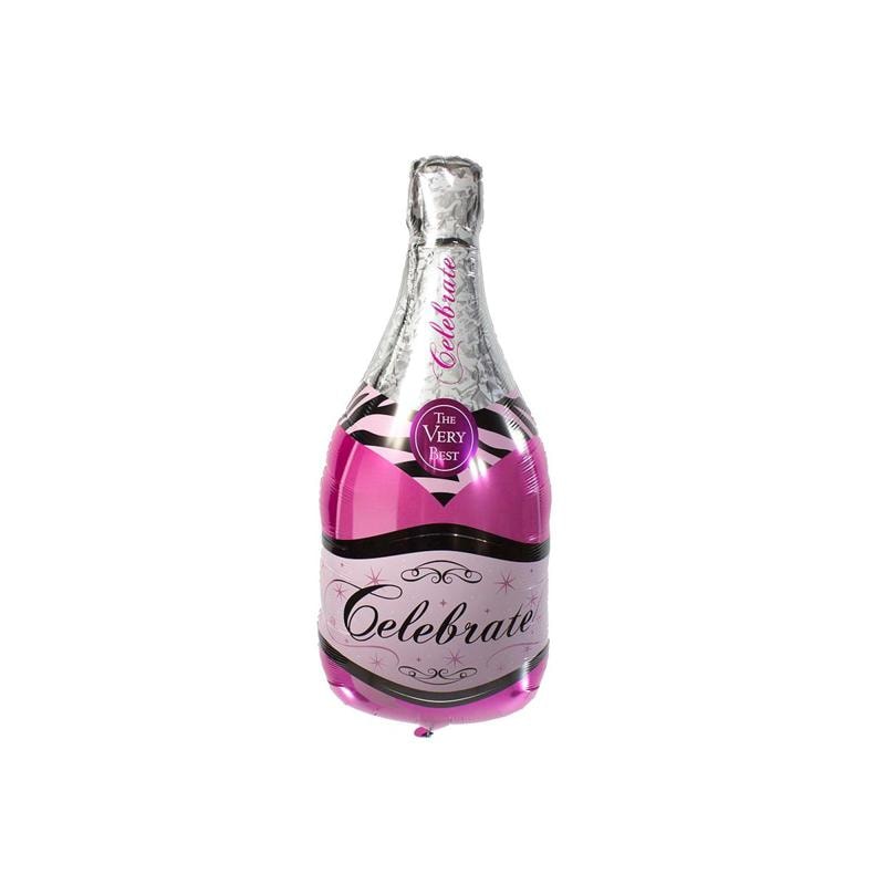 Globo Botella de champagne gigante ROSADO - Imagen 1