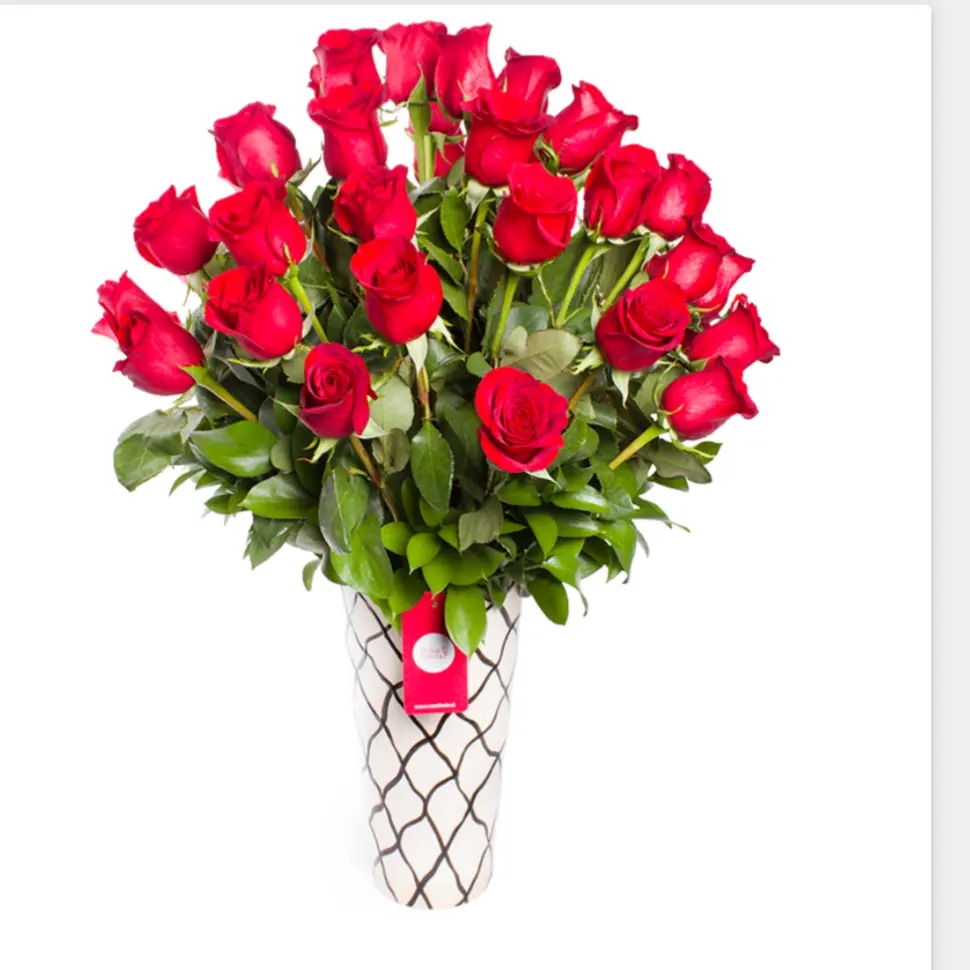 Florero con 50 Rosas Rojas