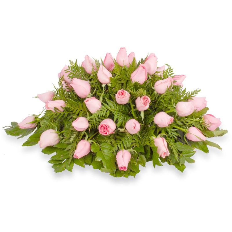 Consuelo Rosado - Cubre Urna de defunción con 40 rosas rosadas - Imagen 1