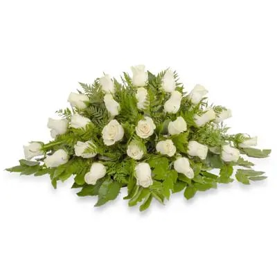Consuelo rosas blancas - Cubre Urna de defunción con 40 rosas blancas