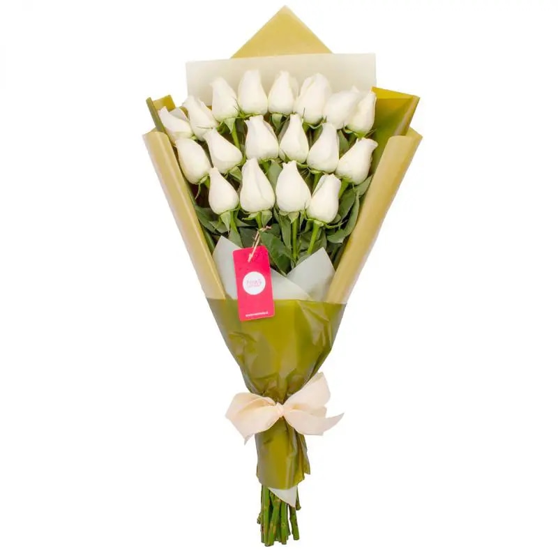 Ramo de Rosas - Ramo extendido con 18 rosas blancas