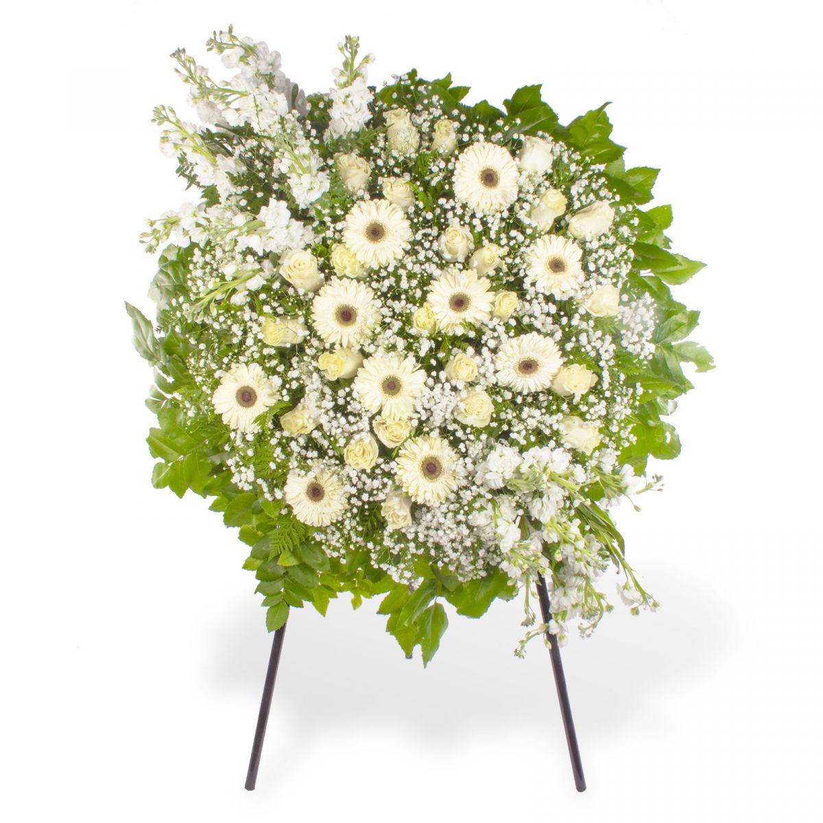 Eternidad - Corona de condolencias con flores blancas - Imagen 1