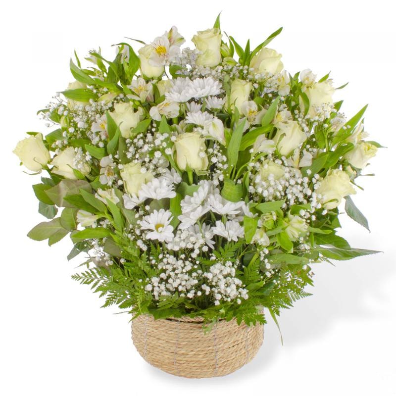 Pésame Blanco - Arreglo floral de condolencias - Imagen 1