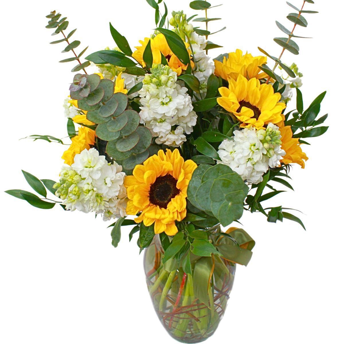Antu - florero con girasoles y alelí - Imagen 1