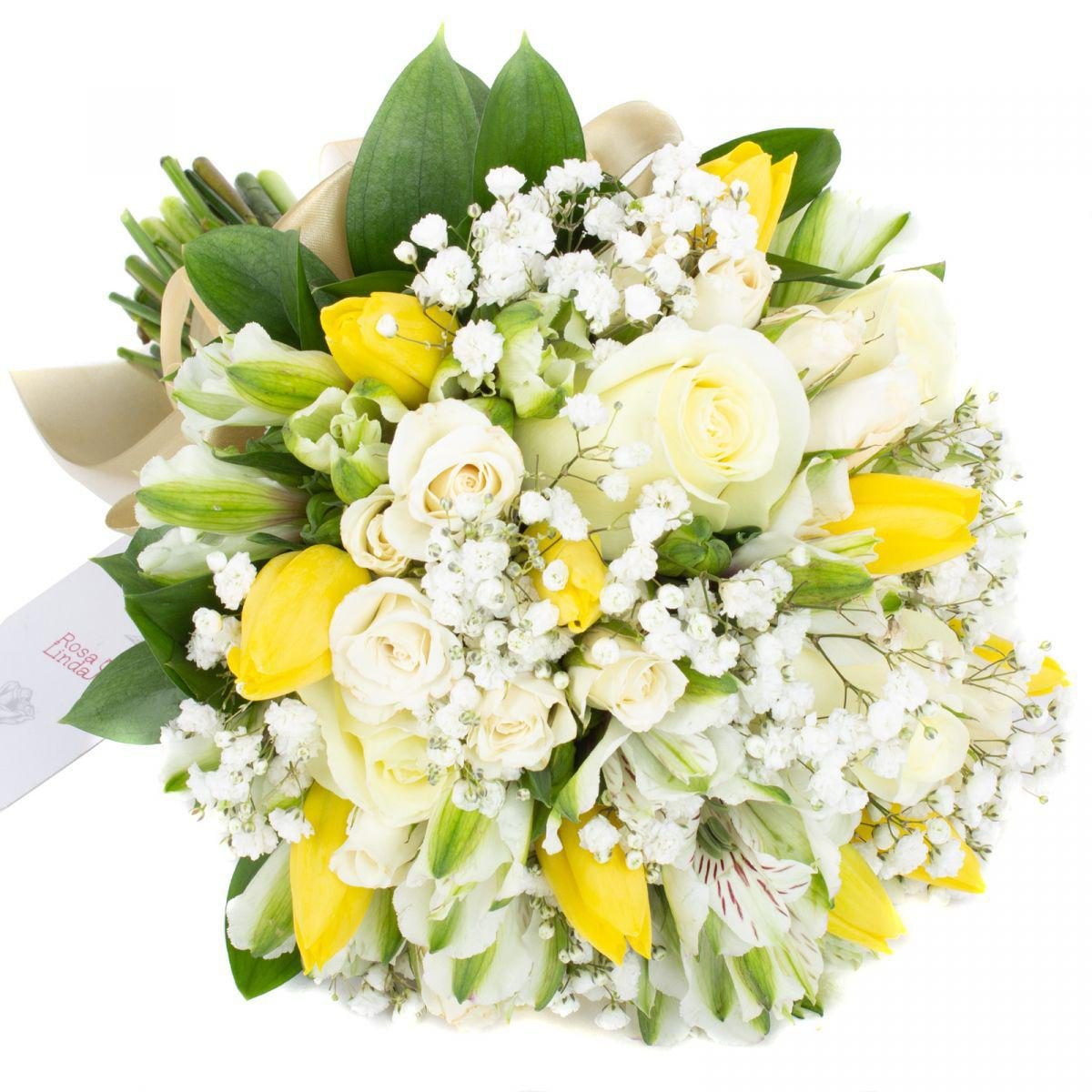 Iris - Ramo de novia con tulipanes, astromelias y rosas - Imagen 1