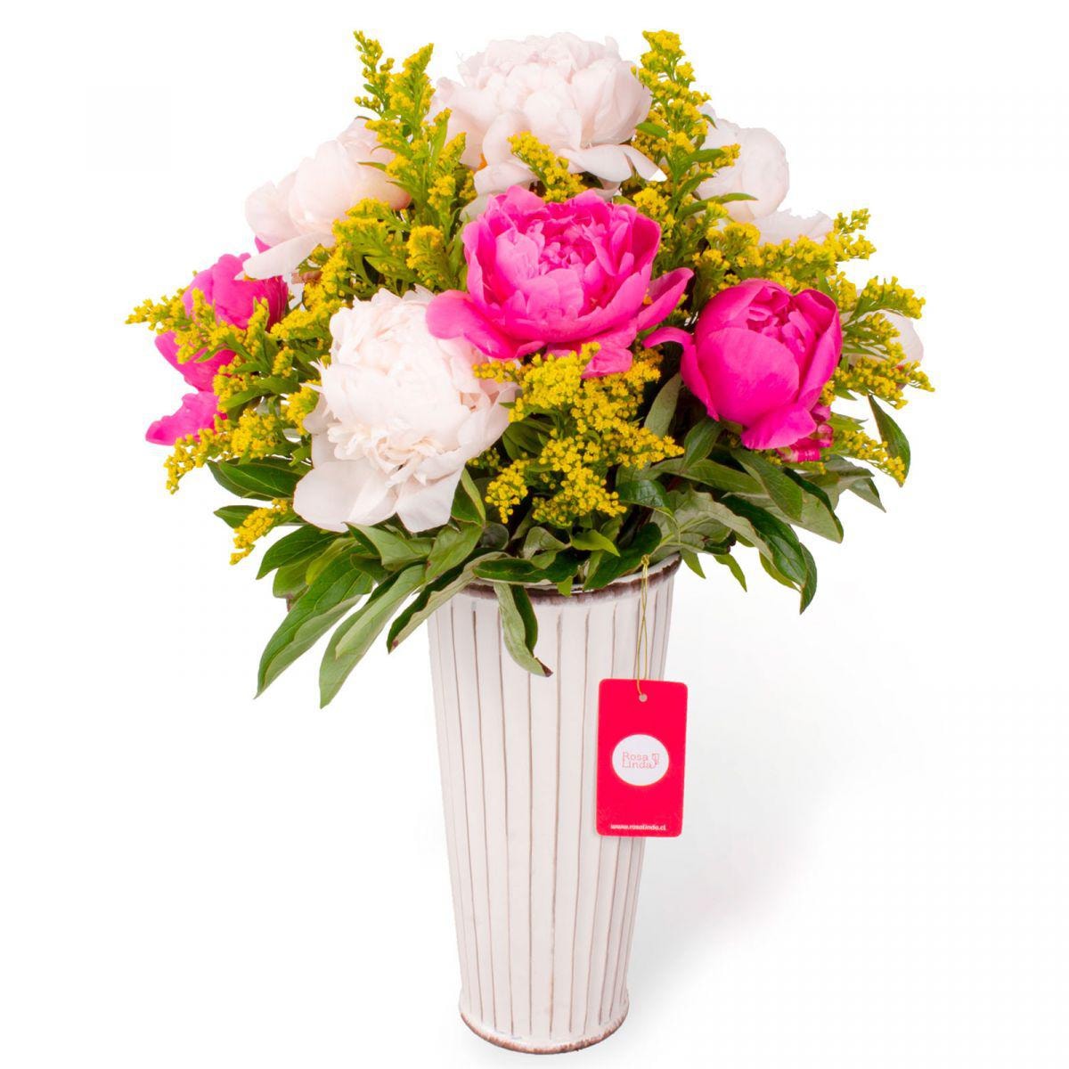 Haiku - arreglo floral con mix de peonías y vara de oro - Imagen 1
