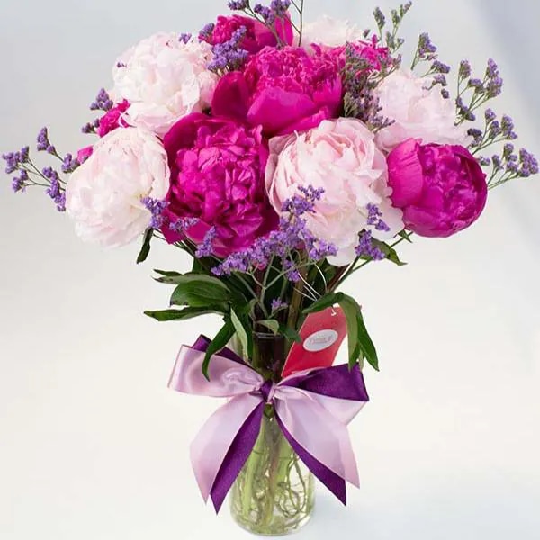 Verso - Florero con mix peonias y limonioum