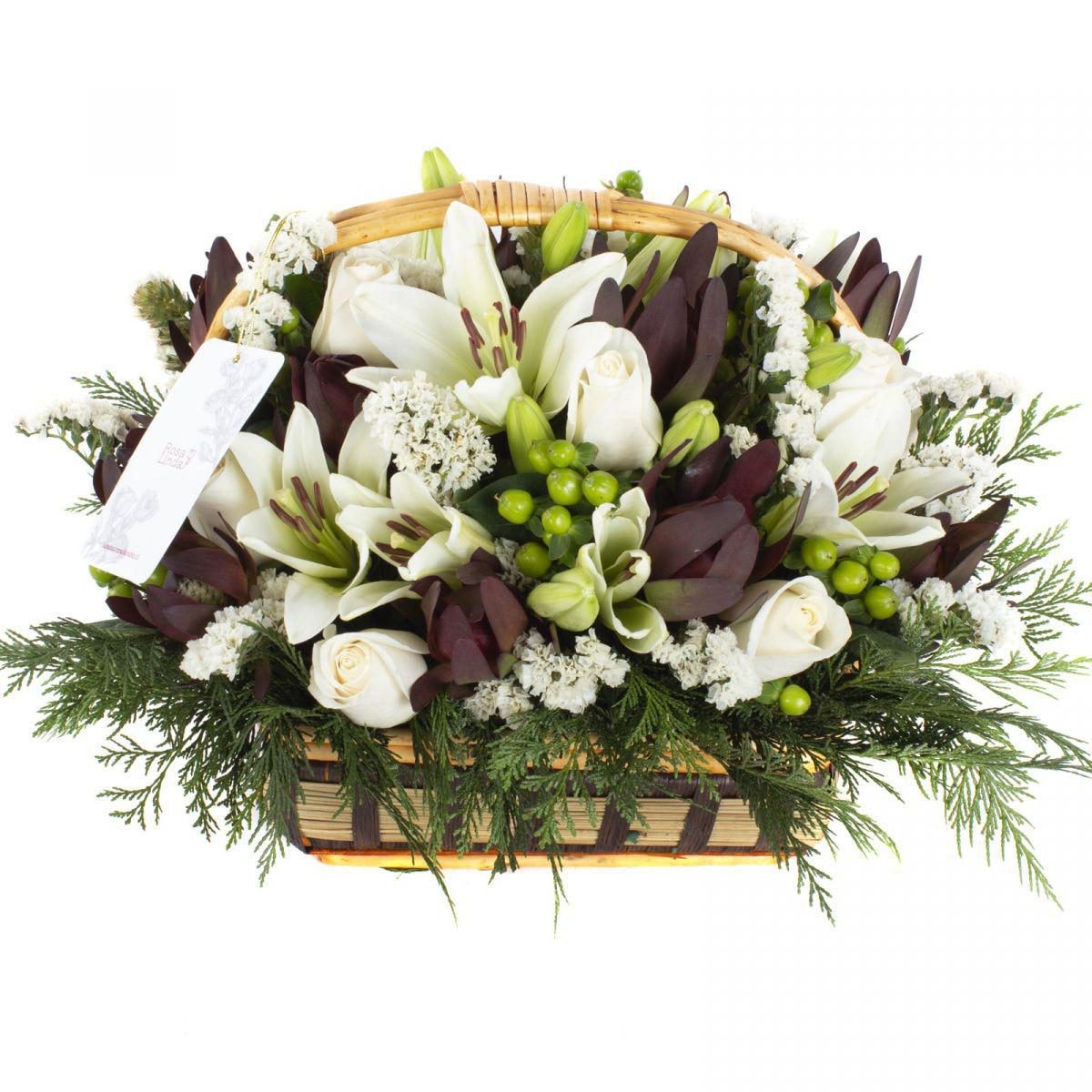 Florencia Blanco - Canasto con liliums, rosas y leucadendro - Imagen 1
