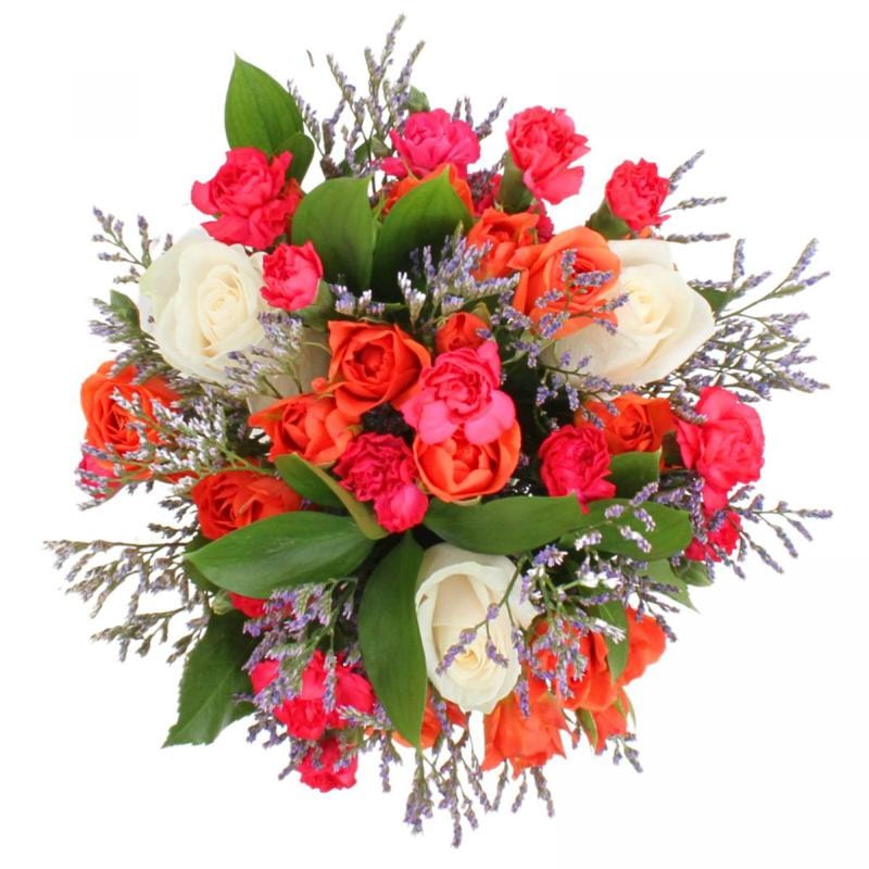Noelia Naranjo - Florero con Rosas, mini rosas, mini claveles y limonium - Imagen 5