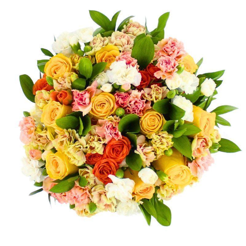 Pamela Rosas Amarillo en Ramo - Ramo con con rosas amarillo y mini claveles - Imagen 1