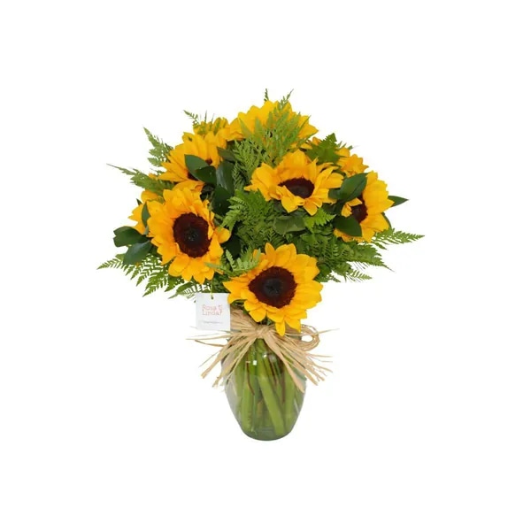 Jardín Solar - Florero con Girasoles y verdes