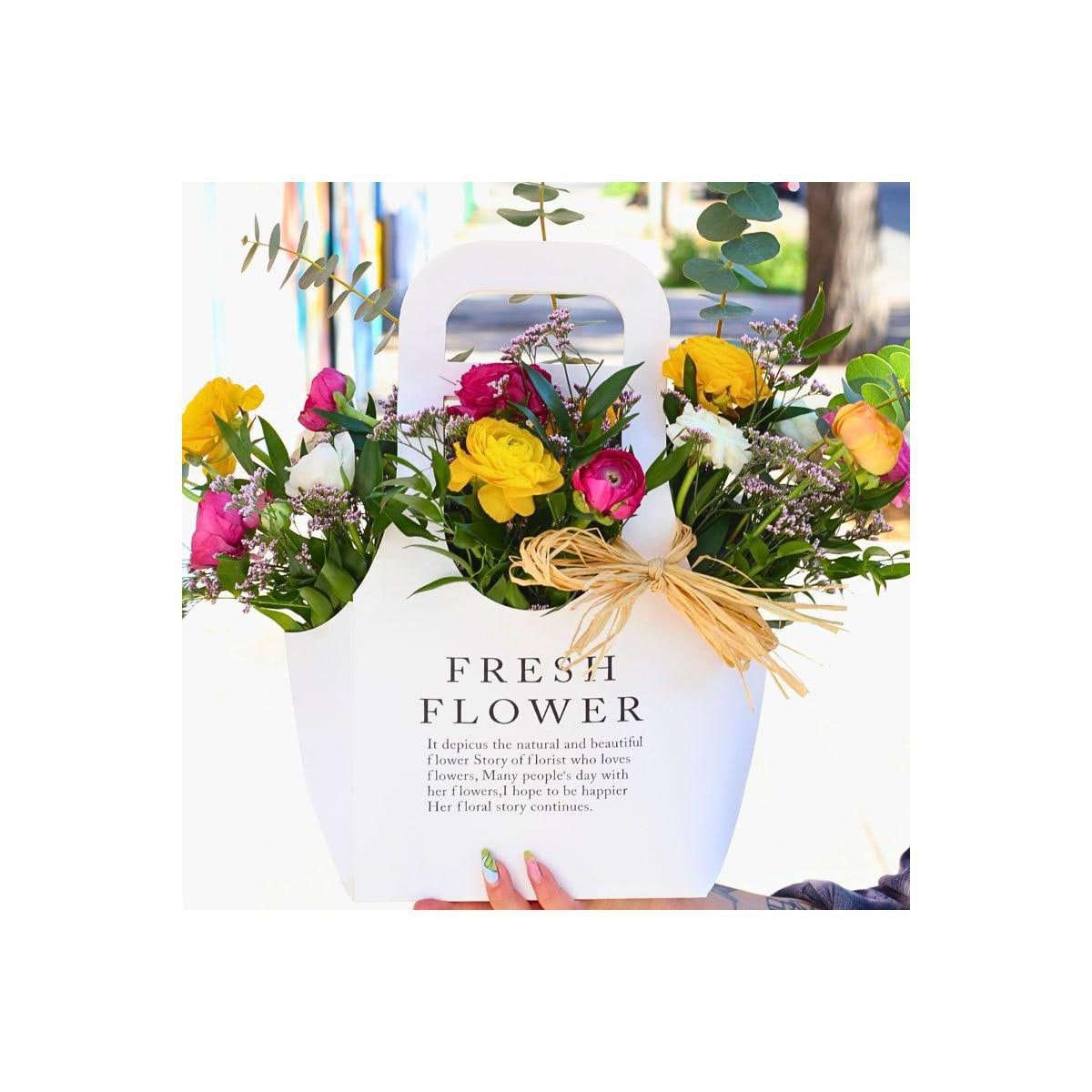 Bolsa de Ranunculos - arreglo floral ranunculos multicolor - Imagen 1