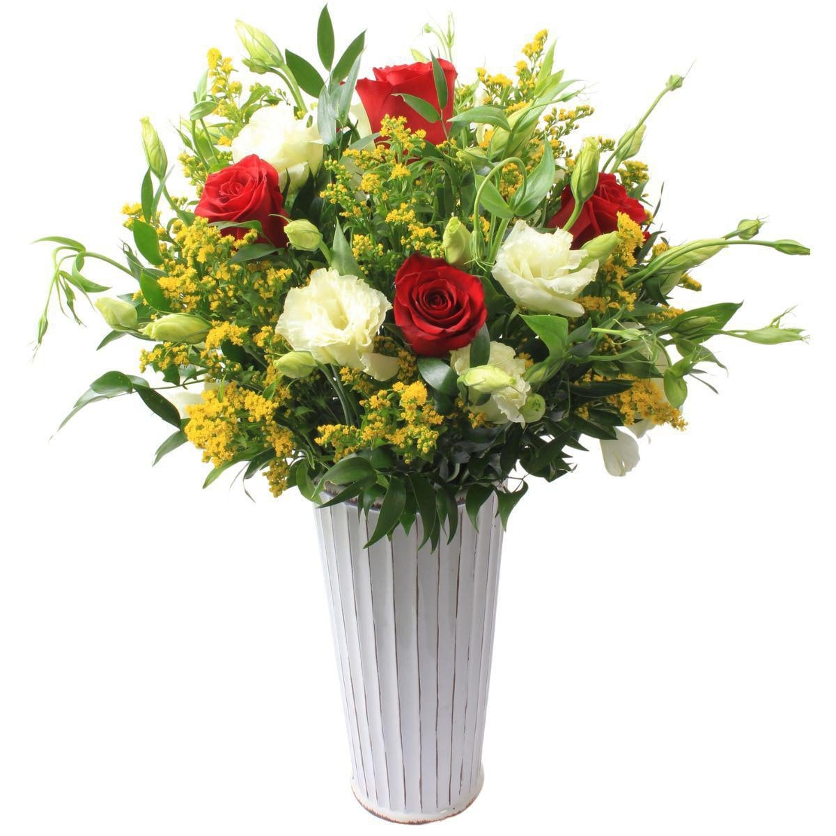 Olivia Blanco en columna - Rosas y Lisianthus - Imagen 1