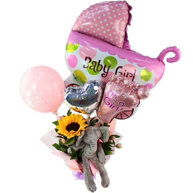 Mix de globos: Alegre llegada Baby Girl - Imagen 2