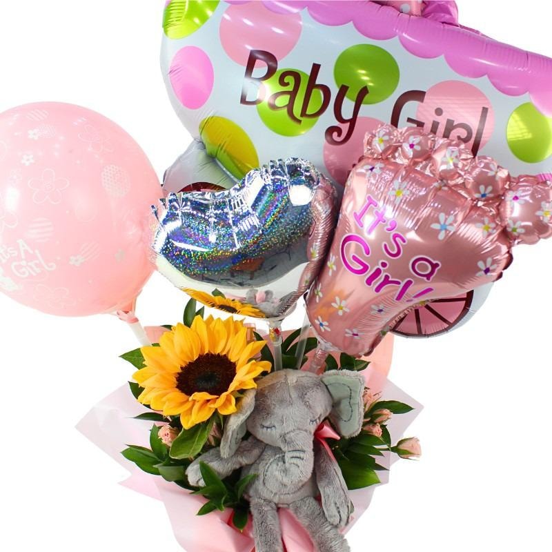 Mix de globos: Alegre llegada Baby Girl - Imagen 3