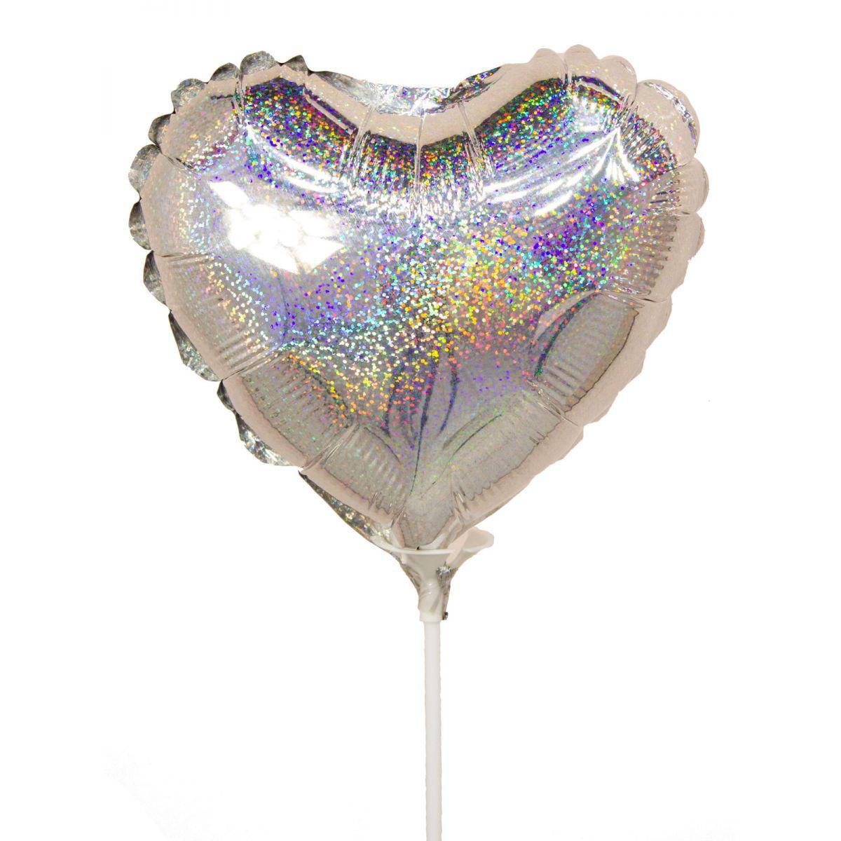 Globo corazón metalizado shape 22cm - Imagen 1