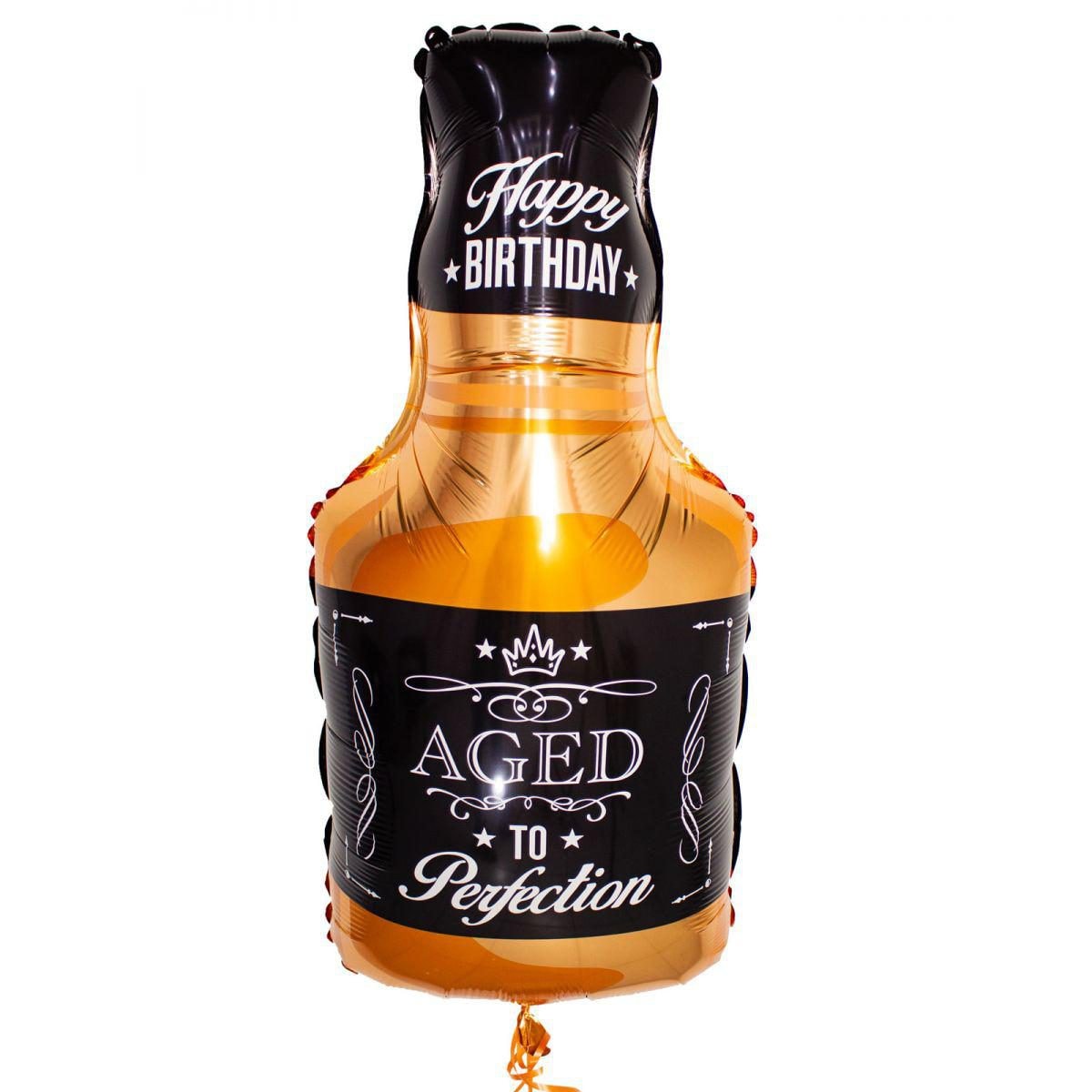 Globo Happy Birthday forma de Botella de Whisky - Imagen 1