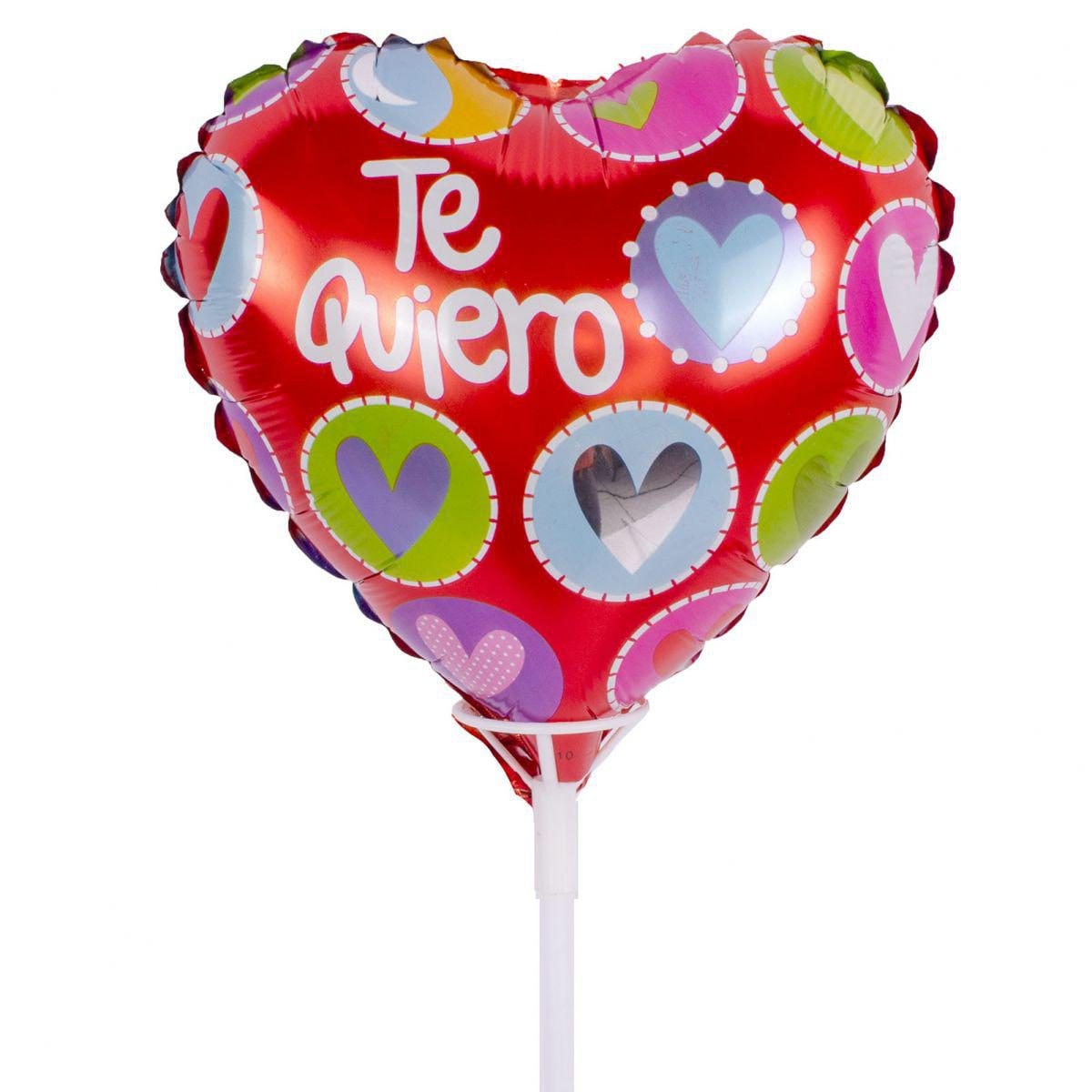 Globo Corazón Te quiero corazoncitos de colores 20cm - Imagen 1