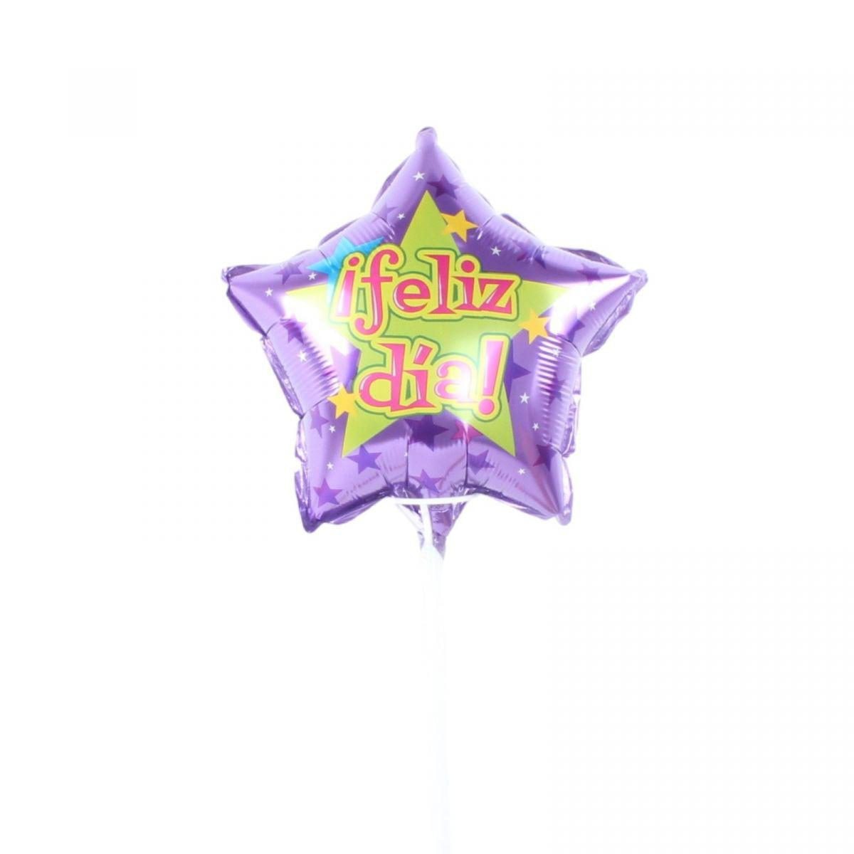 Globo Feliz Día estrella morada 20cm - Imagen 1
